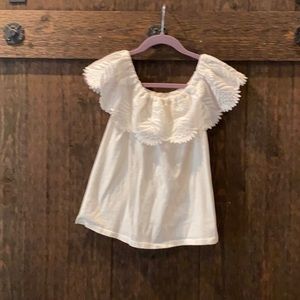 White embroidered off the shoulder top